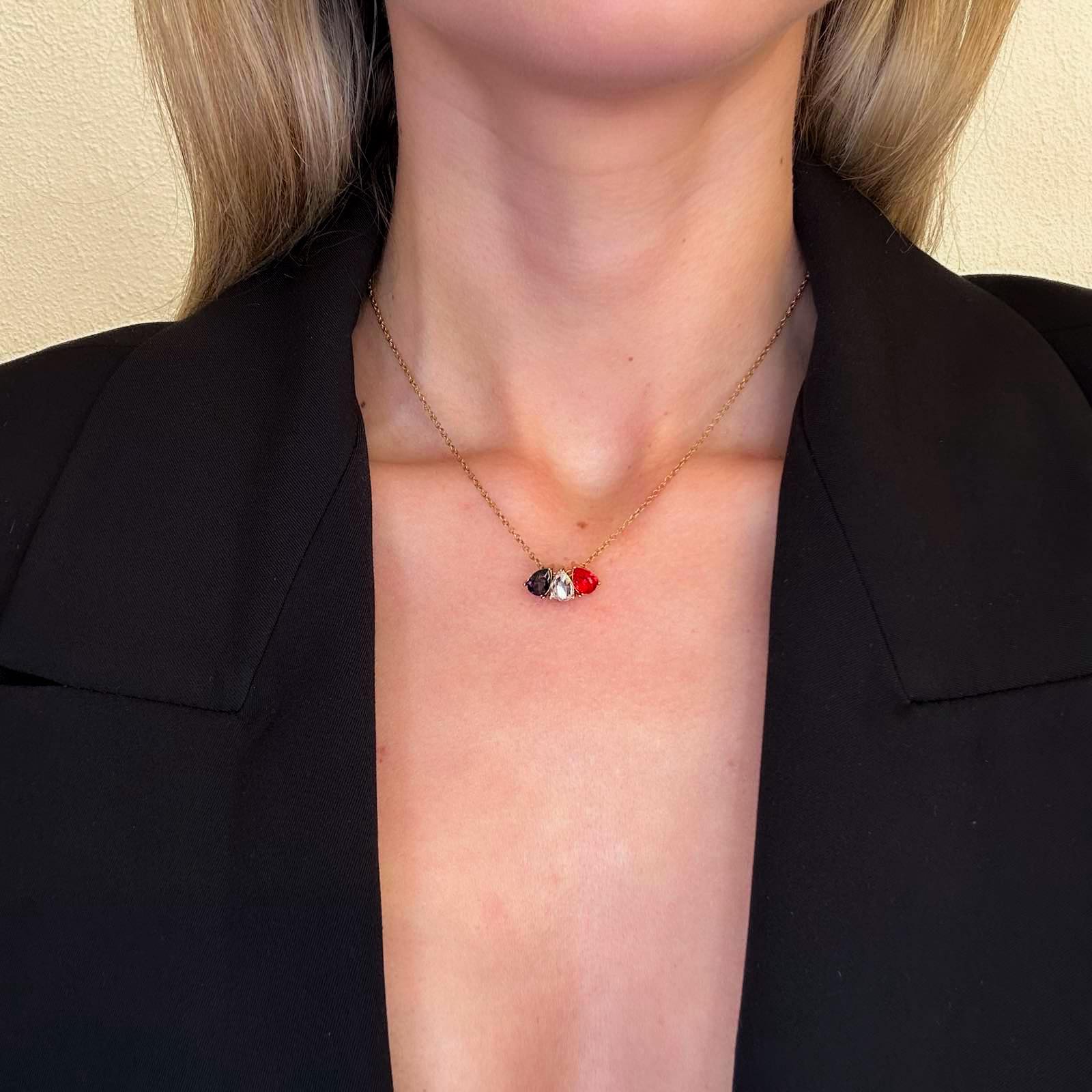 Ατσάλινο Κολιέ  Με Ζιργκόν - Kiel Necklace( και χρώματα)