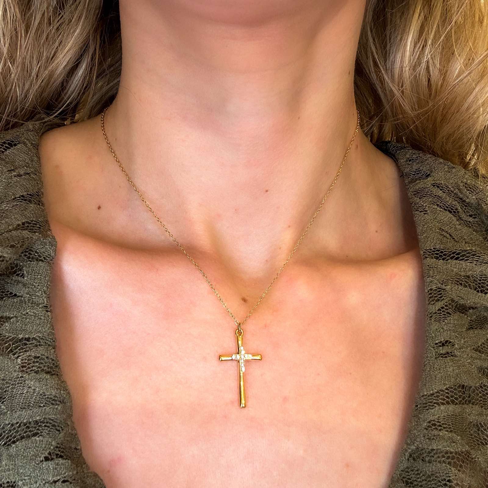 Ατσάλινο Κολιέ Με Σταυρό - Hurup Cross Necklace (χρυσό, ασημί)