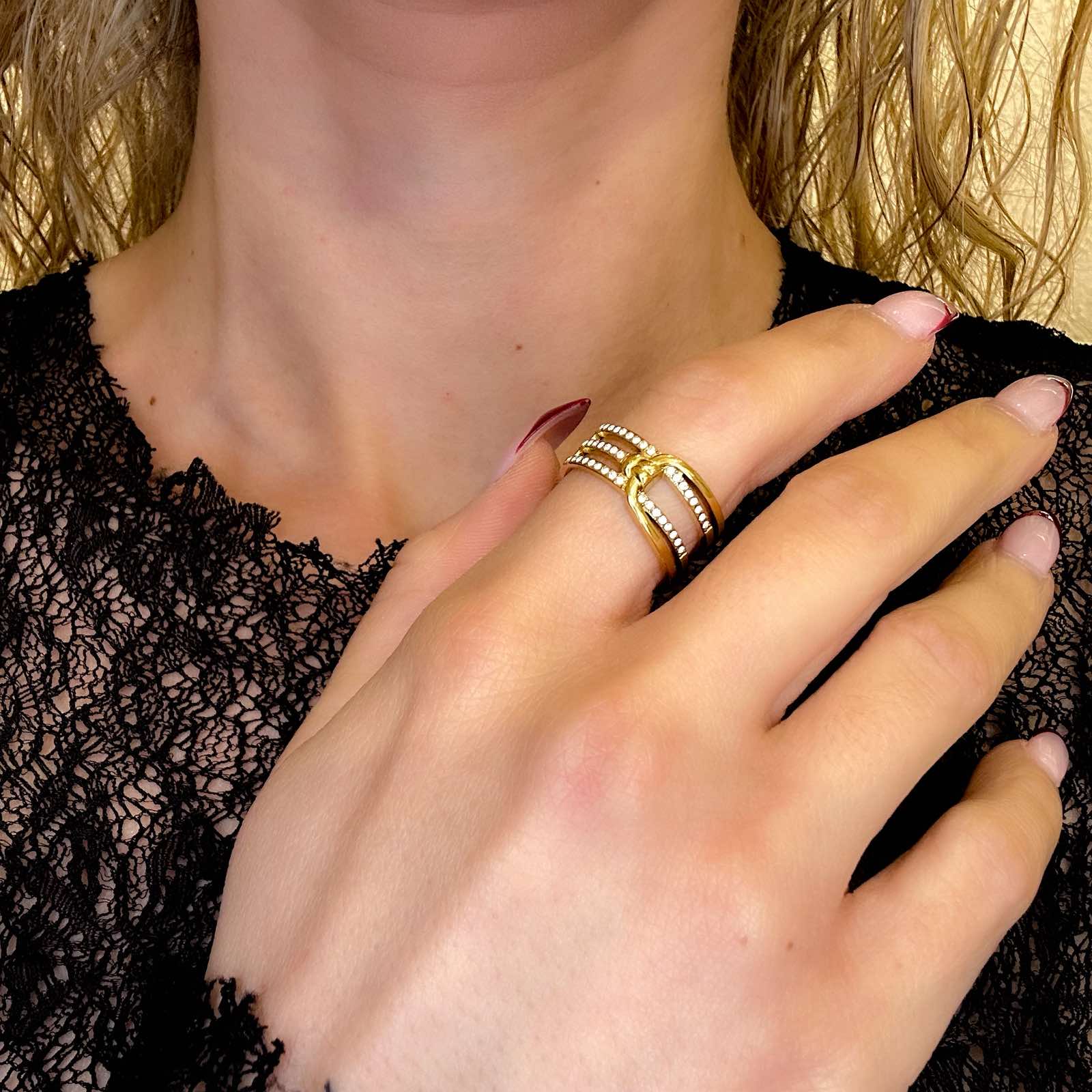 Γυναικείο Ατσάλινο Δαχτυλίδι - Lezama Ring (χρυσό, ασημί)