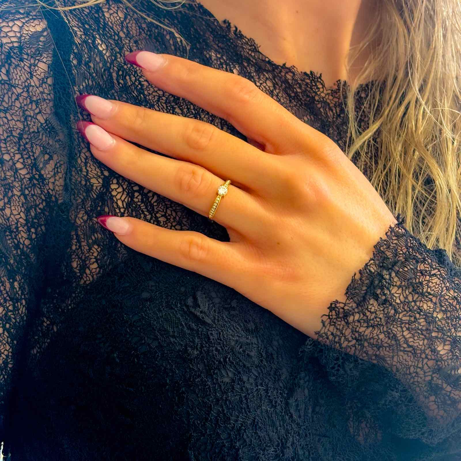 Γυναικείο Ατσάλινο Μονόπετρο Δαχτυλίδι - Tigra Ring ( χρυσό, ασημί)