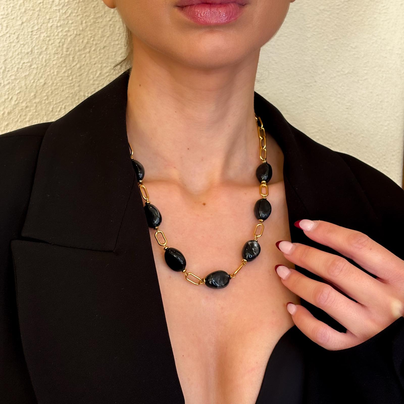 Ατσάλινο Κολιέ Με Πέτρες - Menzel Necklace (χρυσό, ασημί)