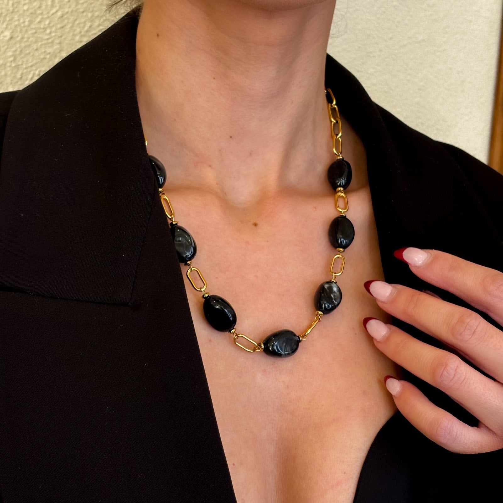 Ατσάλινο Κολιέ Με Πέτρες - Menzel Necklace (χρυσό, ασημί)