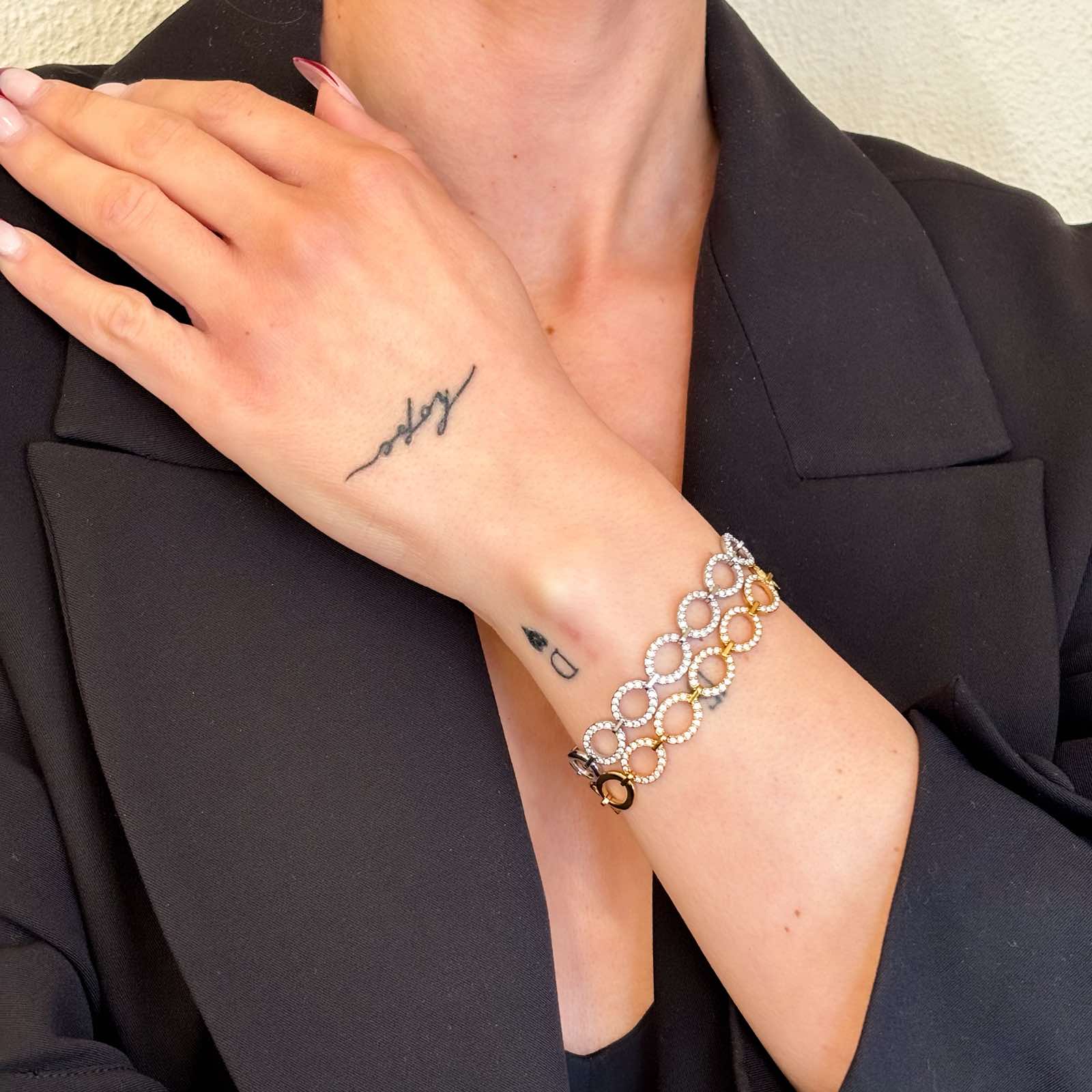 Γυναικείο Ατσάλινο Βραχιόλι Με Ζιρκόν - Kasoa Bracelet ( χρυσό, ασημί)