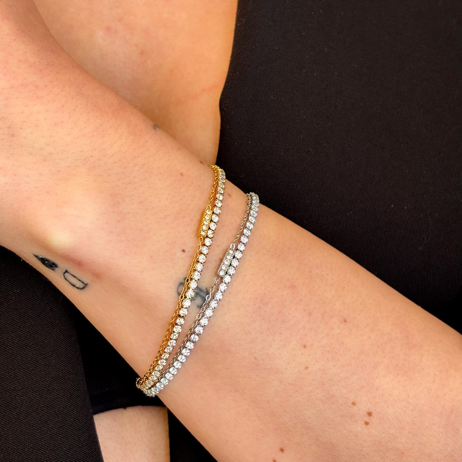 Γυναικείο Ατσάλινο Βραχιόλι Με Ζιρκόν - Ambriz Bracelet ( χρυσό, ασημί)