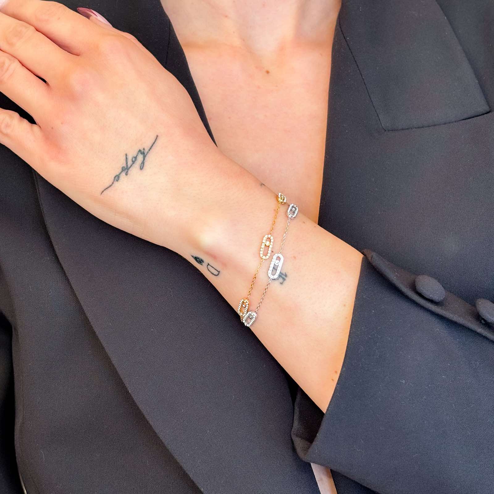 Γυναικείο Ατσάλινο Βραχιόλι Με Ζιρκόν -  Sesriem Bracelet ( χρυσό, ασημί)