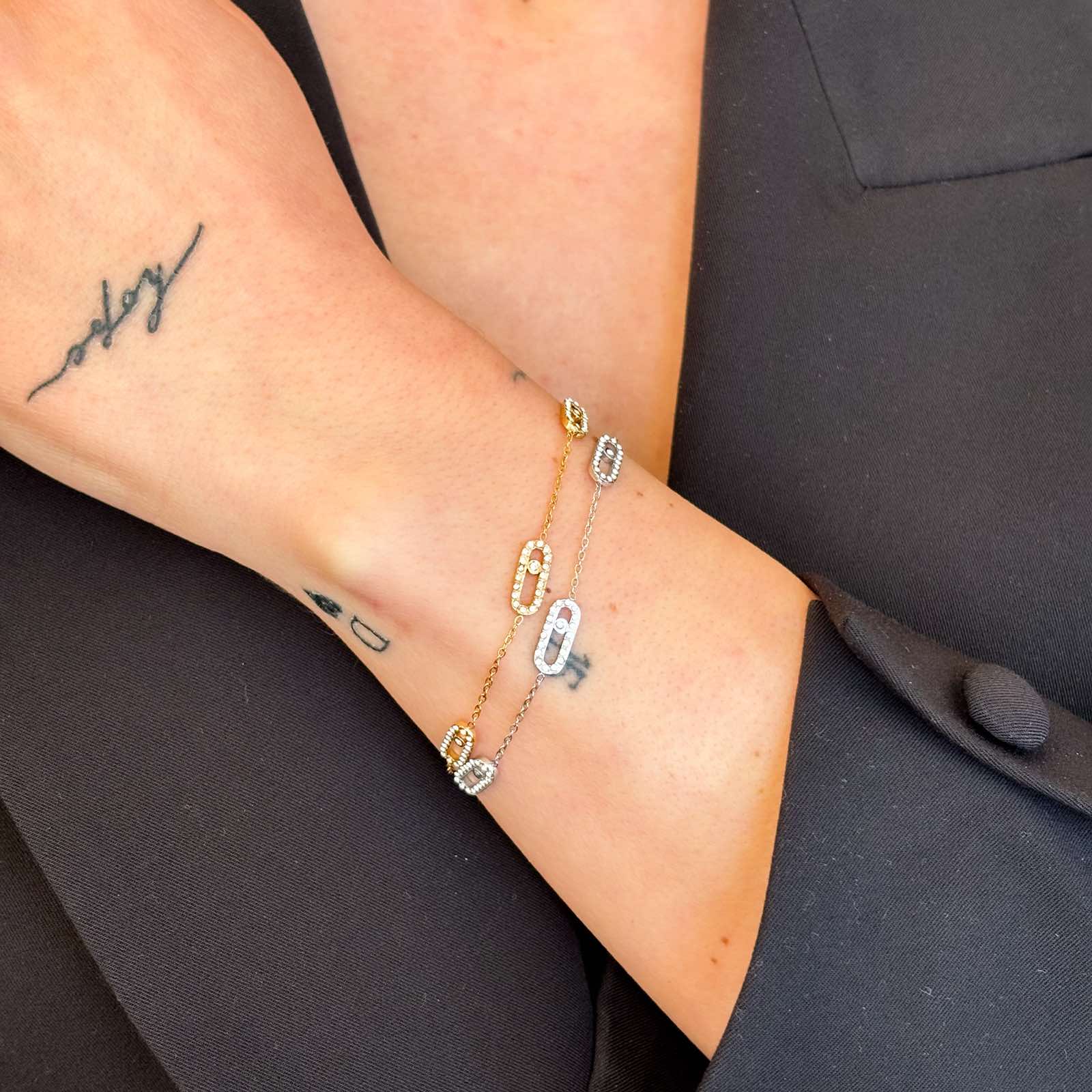 Γυναικείο Ατσάλινο Βραχιόλι Με Ζιρκόν -  Sesriem Bracelet ( χρυσό, ασημί)