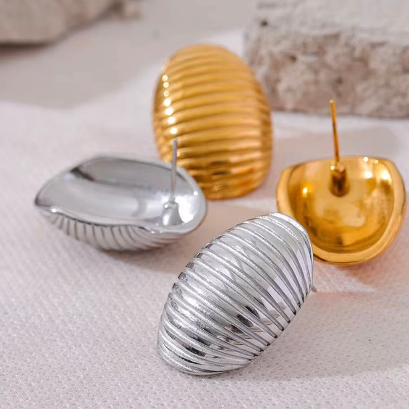 Γυναικεία Ατσάλινα Σκουλαρίκια - Linfen Earrings χρυσό, ασημί)