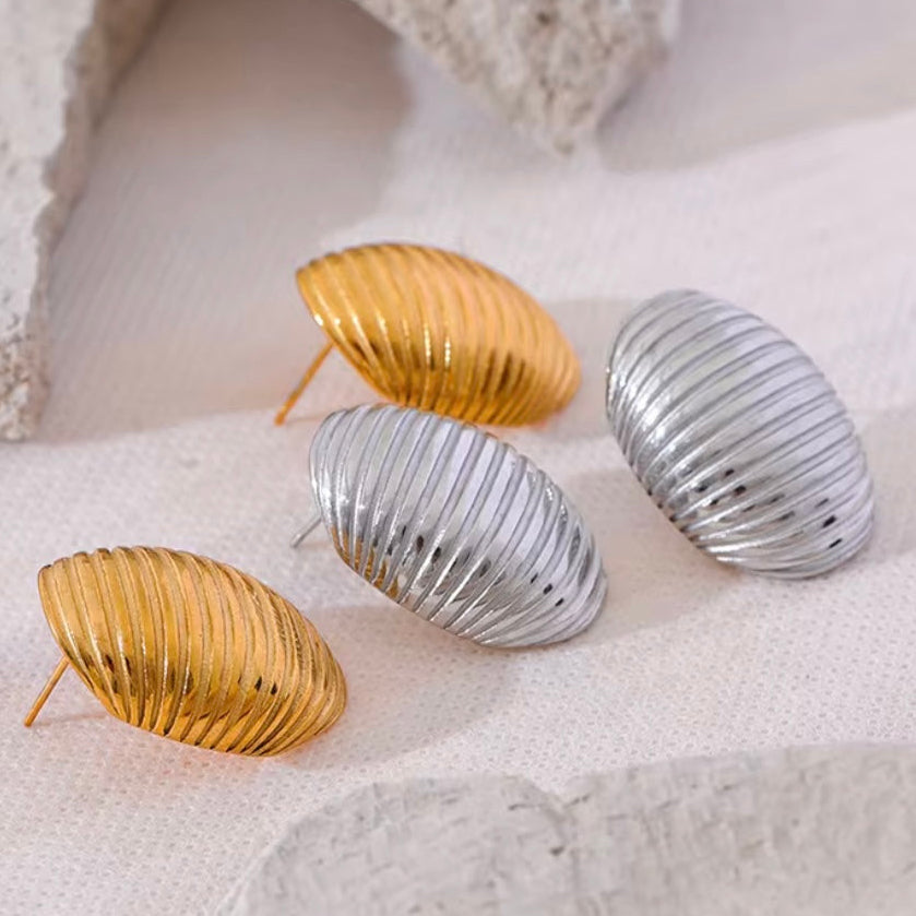 Γυναικεία Ατσάλινα Σκουλαρίκια - Linfen Earrings χρυσό, ασημί)