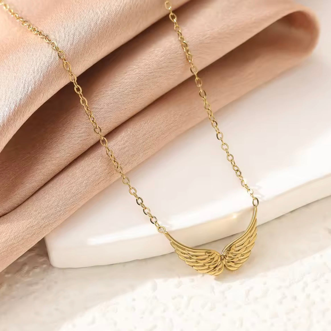 Γυναικείο Ατσάλινο Κολιέ -  My Wings Necklace (χρυσό, ασημί)