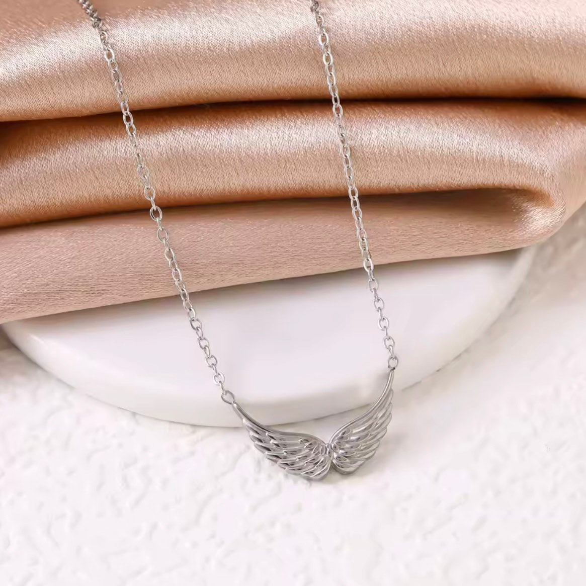 Γυναικείο Ατσάλινο Κολιέ -  My Wings Necklace (χρυσό, ασημί)