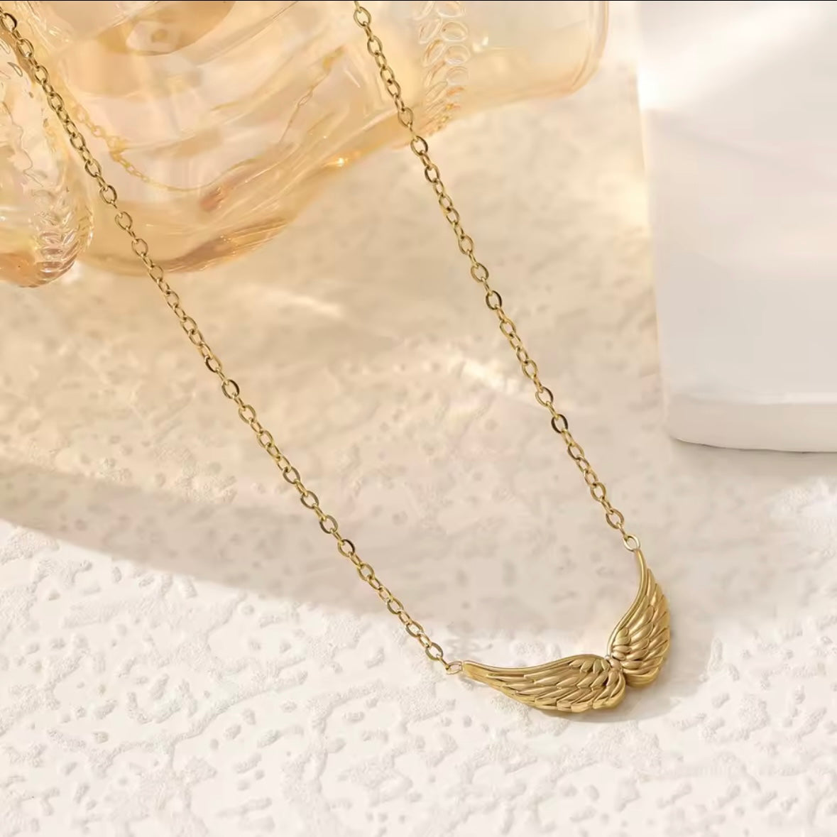 Γυναικείο Ατσάλινο Κολιέ -  My Wings Necklace (χρυσό, ασημί)