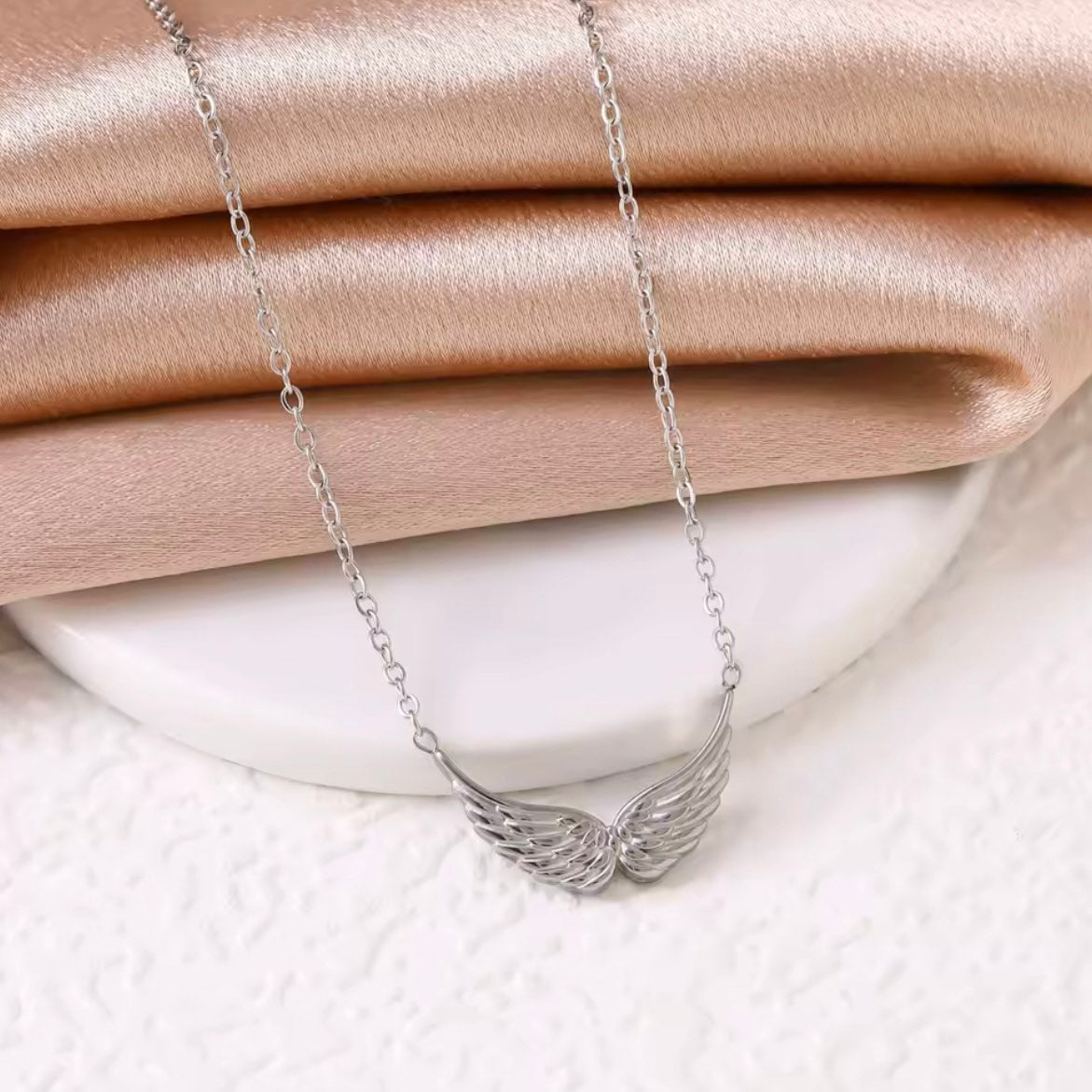 Γυναικείο Ατσάλινο Κολιέ -  My Wings Necklace (χρυσό, ασημί)