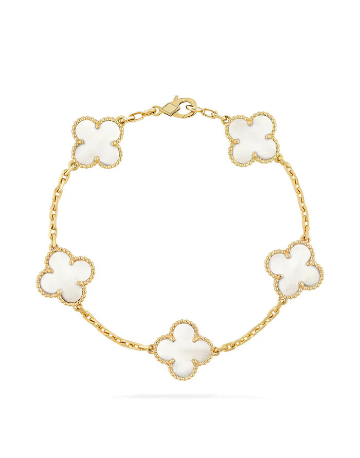 Γυναικείο Ατσάλινο Βραχιόλι - Klimt Bracelet Gold White