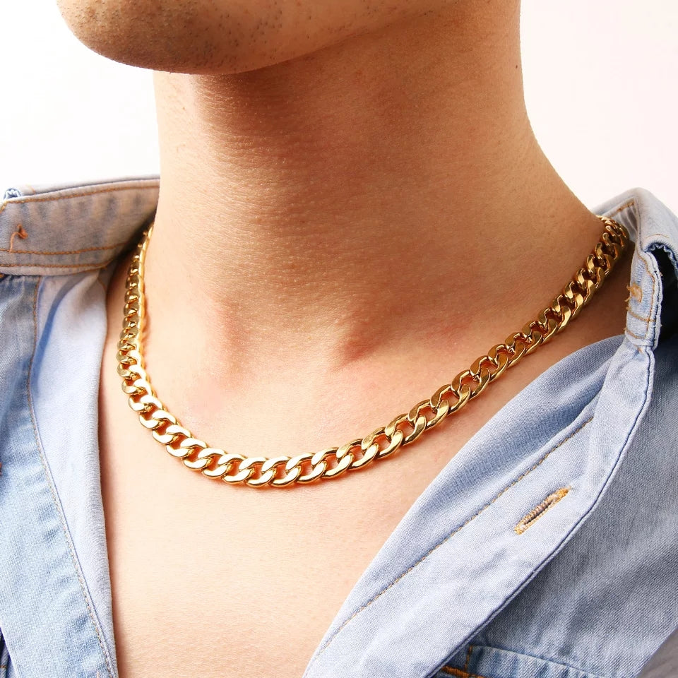 Ατσάλινη Αλυσίδα Λαιμού(unisex)-Donot Chain Necklace (χρυσό-ασημί)