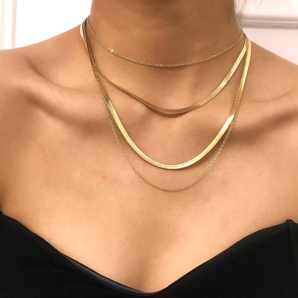 Γυναικείο Κολιέ - Quattro Layer Necklace ( Χρυσό , Ασημί)