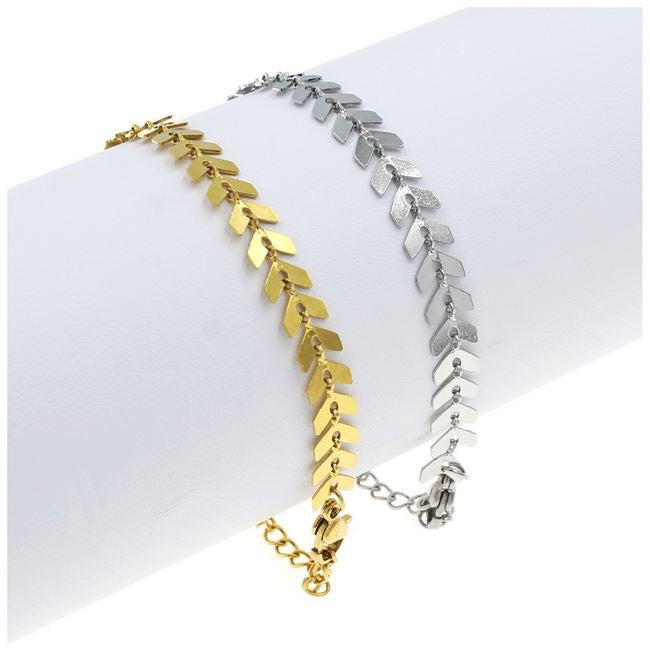Ατσάλινη Αλυσίδα Χεριού -Arrow Bracelet (χρυσό, ασημί)
