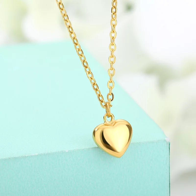 Ατσάλινο Κολιέ Με Καρδιά - Simple Love Necklace (χρυσο,ασημι)