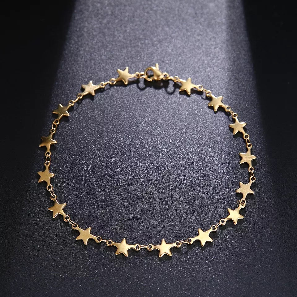 Ατσάλινη Αλυσίδα Ποδιού - Starry 2 Chain Anklet (χρυσό, ασημί)