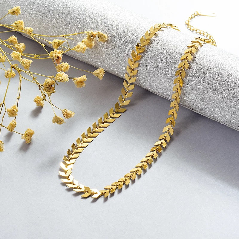 Ατσάλινη Αλυσίδα Λαιμού-Arrow Necklace(χρυσό,ασημί)