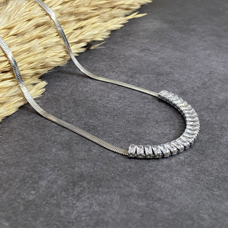 Ατσάλινο Κολιέ - Cubic Snake Necklace(χρυσό, ασημί)
