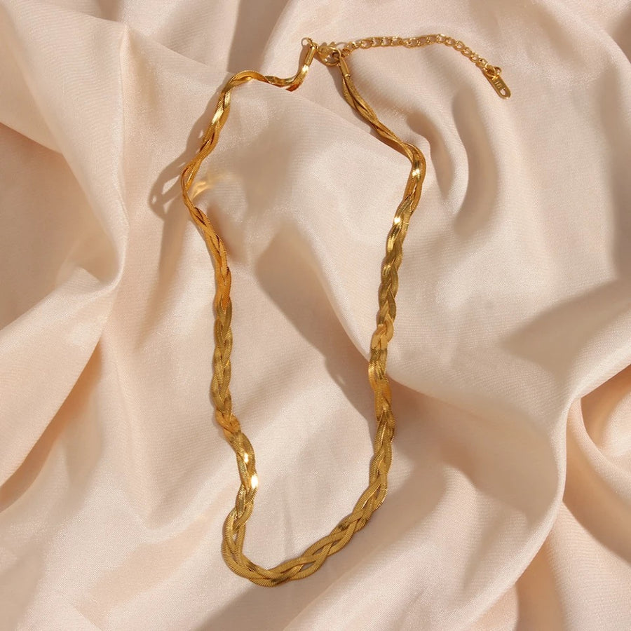 Ατσάλινη Αλυσίδα Φίδι-3Snake Necklace  ( ασημί,χρυσό )