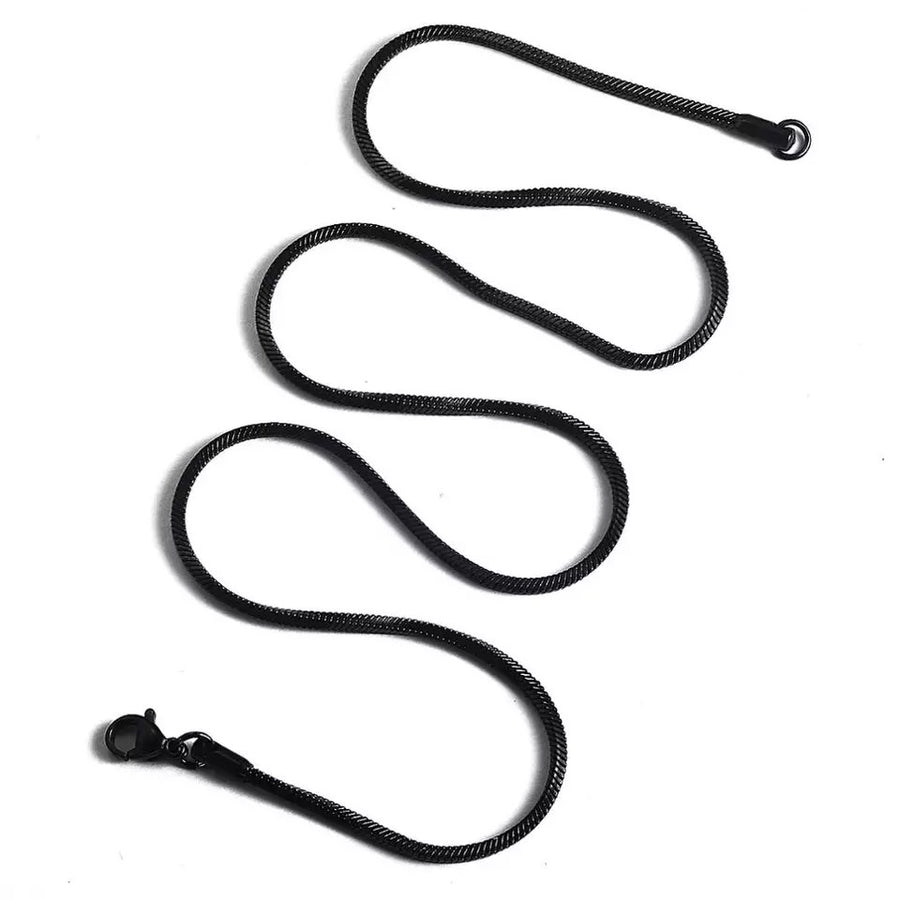 Ατσάλινη Αλυσίδα Λαιμού Φίδι - Snake Necklace ( μαύρη )